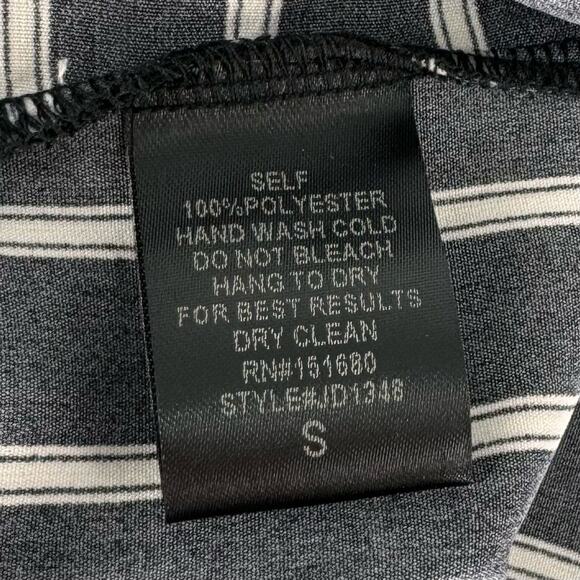 Storia Mini Wrap Shirt Dress Black with White Stripes Size Small NWT - Picture 2 of 7